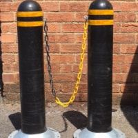 KONUS BOLLARDS WITH BLACK AND YELLOW CHAIN FOR £205