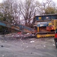 New Conveyor Belt fitted on Hammel Shredder (Hammer Zerkleinerer) at a Waste Recycling site.